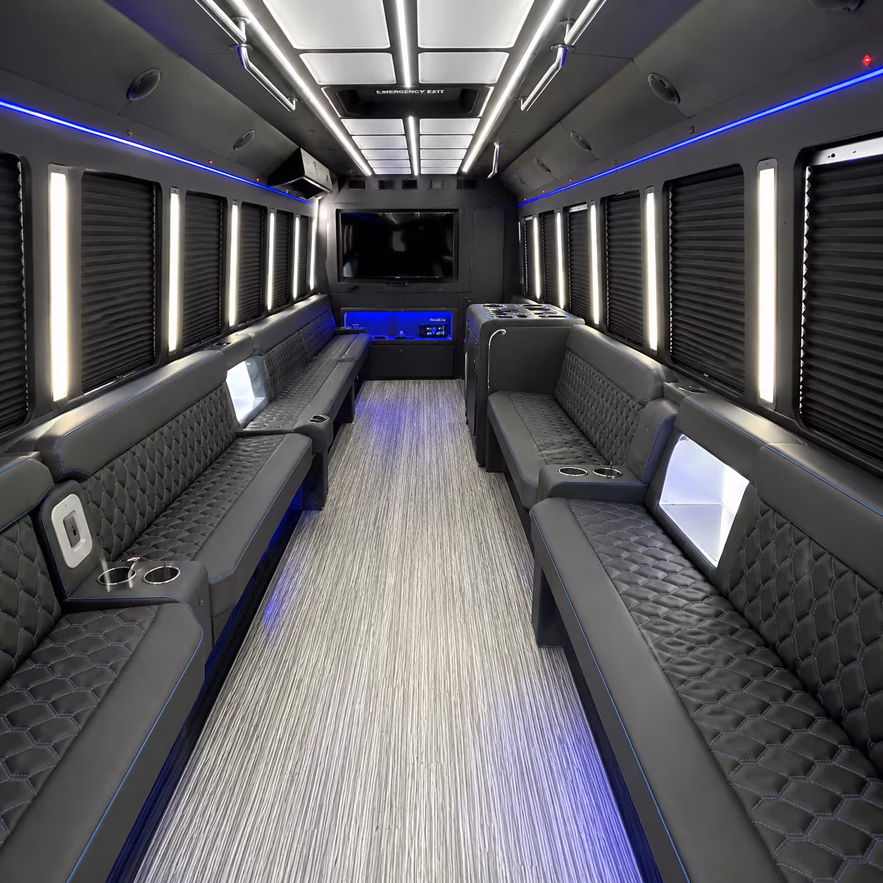 Fremont Bachelor & Bachelorette Transportation party bus interior