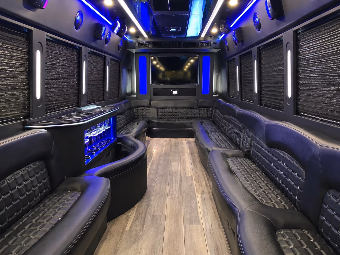 Fremont Bachelor & Bachelorette Transportation party bus interior