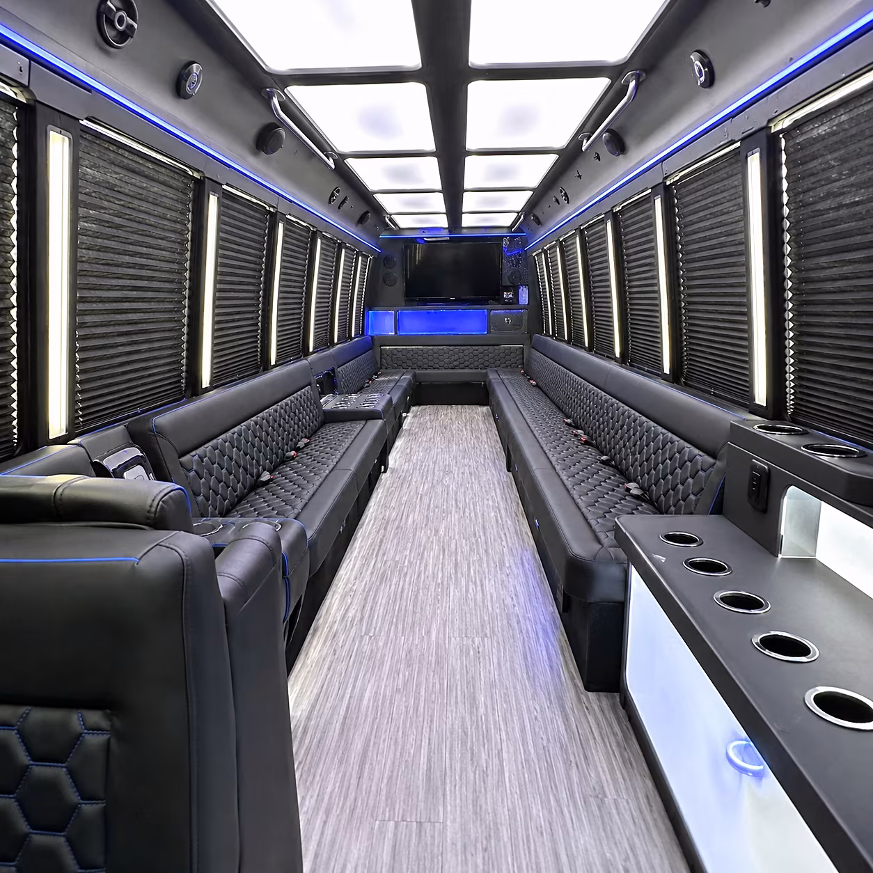 Fremont Sporting Event Transportation party bus interior