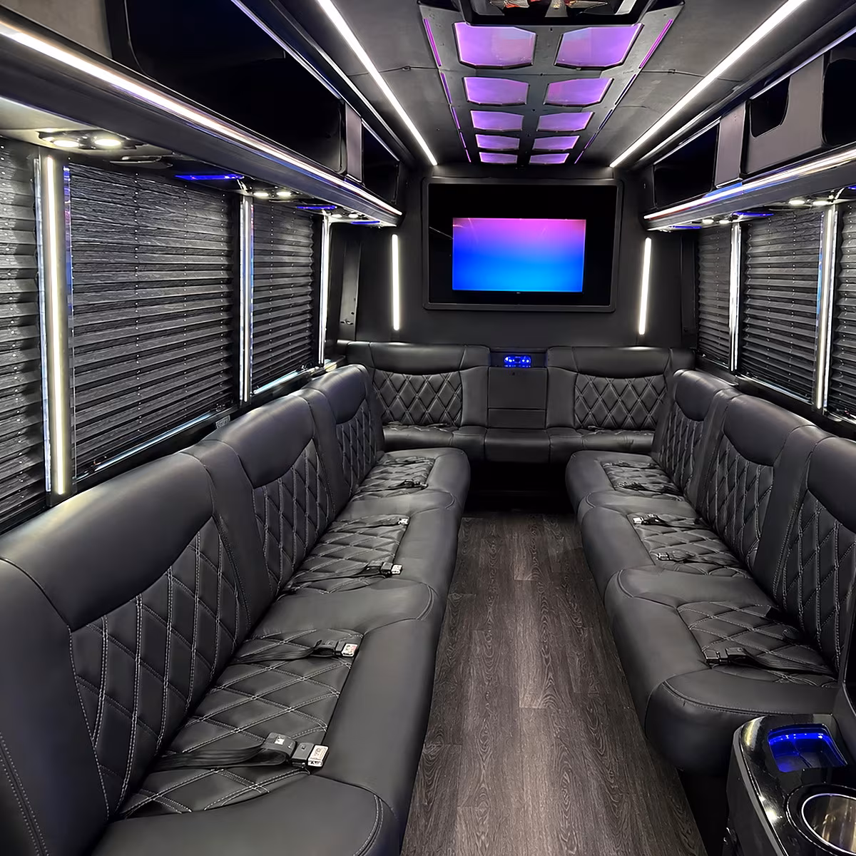 Fremont Winery Tour & Pub Crawl Transportation party bus interior