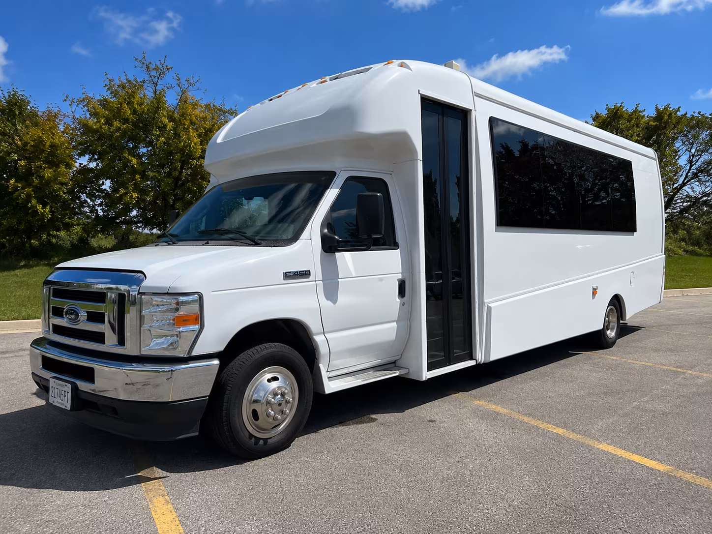 Interior of a party bus rental serving Fremont